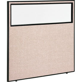 Global Industrial 694661WTN Interion® Office Partition Panel With Partial Window, 60-1/4"W x 60"H, Tan image.