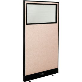 Global Industrial 694707WETN Interion® Electric Office Partition Panel with Partial Window, 36-1/4"W x 64"H, Tan image.