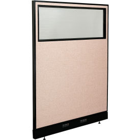 Global Industrial 694708WETN Interion® Electric Office Partition Panel with Partial Window, 48-1/4"W x 64"H, Tan image.