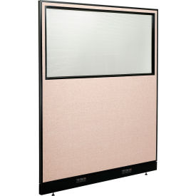 Global Industrial 694713WETN Interion® Electric Office Partition Panel with Partial Window, 60-1/4"W x 76"H, Tan image.