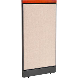 Global Industrial 694747NTN Interion® Deluxe Non-Electric Office Partition Panel with Raceway, 24-1/4"W x 47-1/2"H, Tan image.