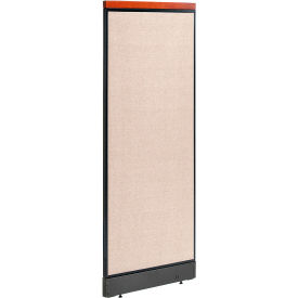 Global Industrial 694748NTN Interion® Deluxe Non-Electric Office Partition Panel with Raceway, 24-1/4"W x 65-1/2"H, Tan image.