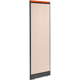 Global Industrial 694752PTN Interion® Deluxe Office Partition Panel with Pass Thru Cable, 24-1/4"W x 77-1/2"H, Tan image.