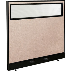 Global Industrial 694755WETN Interion® Electric Office Partition Panel with Partial Window, 48-1/4"W x 46"H, Tan image.