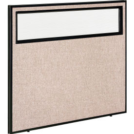 Global Industrial 694755WTN Interion® Office Partition Panel With Partial Window, 48-1/4"W x 42"H, Tan image.