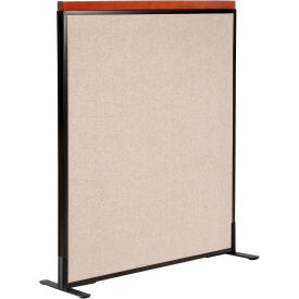 Global Industrial 694845FTN Interion® Deluxe Freestanding Office Partition Panel, 36-1/4"W x 43-1/2"H, Tan image.