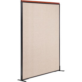 Global Industrial 694846FTN Interion® Deluxe Freestanding Office Partition Panel, 48-1/4"W x 73-1/2"H, Tan image.