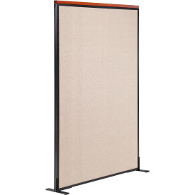 Global Industrial 694847FTN Interion® Deluxe Freestanding Office Partition Panel, 36-1/4"W x 61-1/2"H, Tan image.