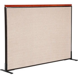 Global Industrial 694848FTN Interion® Deluxe Freestanding Office Partition Panel, 60-1/4"W x 43-1/2"H, Tan image.