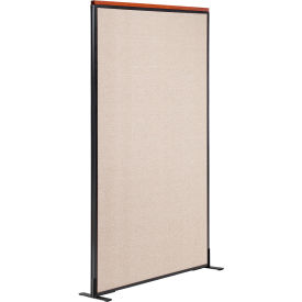 Global Industrial 694849FTN Interion® Deluxe Freestanding Office Partition Panel, 36-1/4"W x 73-1/2"H, Tan image.