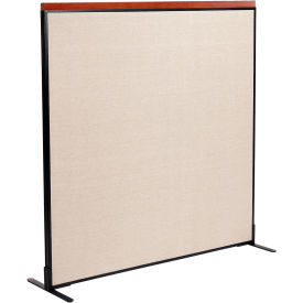 Global Industrial 694850FTN Interion® Deluxe Freestanding Office Partition Panel, 60-1/4"W x 61-1/2"H, Tan image.