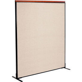 Global Industrial 694852FTN Interion® Deluxe Freestanding Office Partition Panel, 60-1/4"W x 73-1/2"H, Tan image.