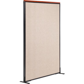 Global Industrial 694853FTN Interion® Deluxe Freestanding Office Partition Panel, 48-1/4"W x 61-1/2"H, Tan image.