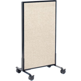 Global Industrial 694952MTN Interion® Mobile Office Partition Panel, 24-1/4"W x 45"H, Tan image.