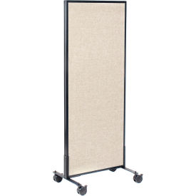 Global Industrial 694953MTN Interion® Mobile Office Partition Panel, 24-1/4"W x 63"H, Tan image.