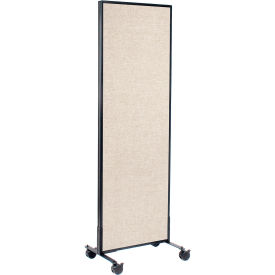 Global Industrial 694954MTN Interion® Mobile Office Partition Panel, 24-1/4"W x 75"H, Tan image.