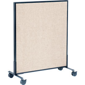 Global Industrial 694955MTN Interion® Mobile Office Partition Panel, 36-1/4"W x 45"H, Tan image.