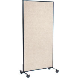 Global Industrial 694957MTN Interion® Mobile Office Partition Panel, 36-1/4"W x 75"H, Tan image.