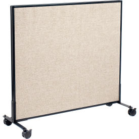 Global Industrial 694958MTN Interion® Mobile Office Partition Panel, 48-1/4"W x 45"H, Tan image.