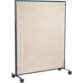 Global Industrial 694959MTN Interion® Mobile Office Partition Panel, 48-1/4"W x 63"H, Tan image.