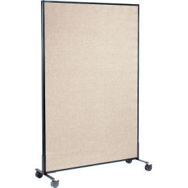 Global Industrial 694960MTN Interion® Mobile Office Partition Panel, 48-1/4"W x 75"H, Tan image.