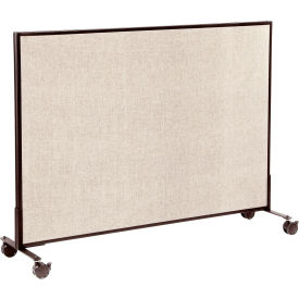 Global Industrial 694961MTN Interion® Mobile Office Partition Panel, 60-1/4"W x 45"H, Tan image.