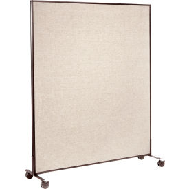 Global Industrial 694963MTN Interion® Mobile Office Partition Panel, 60-1/4"W x 75"H, Tan image.