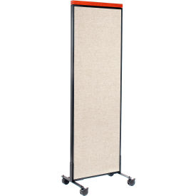 Global Industrial 694966MTN Interion® Mobile Deluxe Office Partition Panel, 24-1/4"W x 76-1/2"H, Tan image.