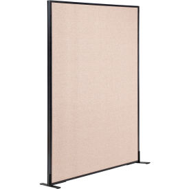 Global Industrial 695789FTN Interion® Freestanding Office Partition Panel, 48-1/4"W x 96"H, Tan image.