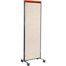 Global Industrial 695791MTN Interion® Mobile Deluxe Office Partition Panel, 24-1/4"W x 100-1/2"H, Tan image.