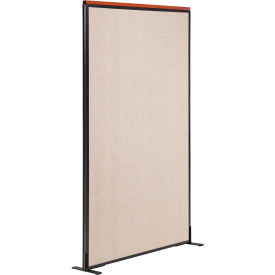 Global Industrial 695792FTN Interion® Deluxe Freestanding Office Partition Panel, 36-1/4"W x 97-1/2"H, Tan image.