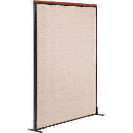 Global Industrial 695793FTN Interion® Deluxe Freestanding Office Partition Panel, 48-1/4"W x 97-1/2"H, Tan image.