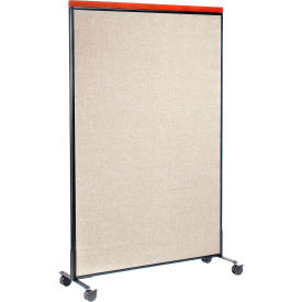 Global Industrial 695793MTN Interion® Mobile Deluxe Office Partition Panel, 48-1/4"W x 100-1/2"H, Tan image.