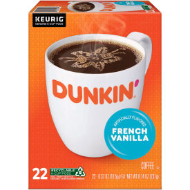 Dunkin® French Vanilla Coffee Regular Medium Ground K-Cup Pods 0.37 oz. Cap. Pack of 22