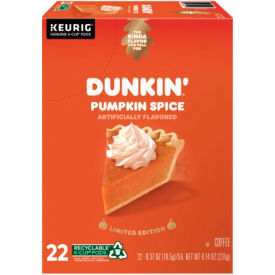 Dunkin® Pumpkin Spice Coffee Regular Medium Ground K-Cup Pods 0.37 oz. Capacity Pack of 22