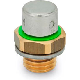 Brass Breather Valve with Stainless Steel Cap - M16 x 1.5 Thread - J.W. Winco 883-M16X1.5-160-B-MS