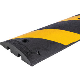 72" Rubber Speed Bump Black with Yellow Stripes 