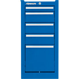 Global Industrial 185XBL Kennedy® K1800 5 Drawer Hang-On Side Cabinet, 13-5/8"W x 18"D x 29-1/16"H, Blue image.
