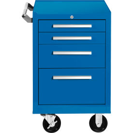 Global Industrial 21040XBL Kennedy® K2000 4 Drawer Roller Cabinet, 21"W x 20"D x 35"H, Blue image.