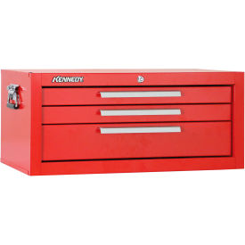 Global Industrial 2603R Kennedy® Signature Series 3 Drawer Mechanics Chest Base, 26-3/4"W x 12-1/2"D x 11-3/4"H, Red image.