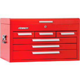 Global Industrial 266R Kennedy® Signature Series 6 Drawer Mechanics Chest, 26-1/8"W x 12-1/8"D x 11-3/4"H, Red image.