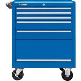 Global Industrial 275XBL Kennedy® K1800 5 Drawer Roller Cabinet, 27"W x 18"D x 34-15/16"H, Blue image.