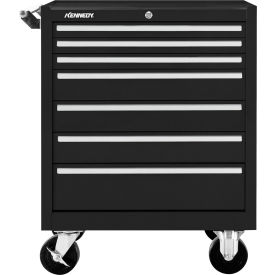 Global Industrial 277XBK Kennedy® K1800 7 Drawer Roller Cabinet, 27"W x 18"D x 34-15/16"H, Black image.