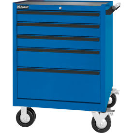 Global Industrial 295MPBL Kennedy® Maintenance Pro™ 5 Drawer Roller Cabinet, 29"W x 20"D x 40"H, Blue image.