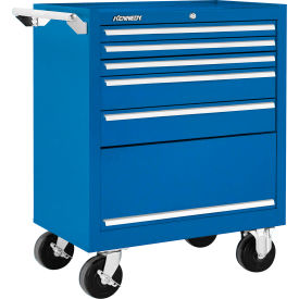 Global Industrial 295XBL Kennedy® K2000 5 Drawer Roller Cabinet, 29"W x 20"D x 34-15/16"H, Blue image.