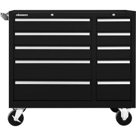 Global Industrial 310XBK Kennedy® K1800 10 Drawer Roller Cabinet, 39-3/8"W x 18"D x 34-15/16"H, Black image.