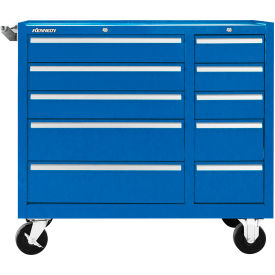 Global Industrial 310XBL Kennedy® K1800 10 Drawer Roller Cabinet, 39-3/8"W x 18"D x 34-15/16"H, Blue image.