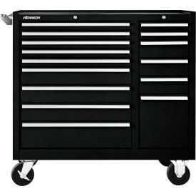 Global Industrial 315XBK Kennedy® K1800 15 Drawer Roller Cabinet, 39-3/8"W x 18"D x 39"H, Black image.