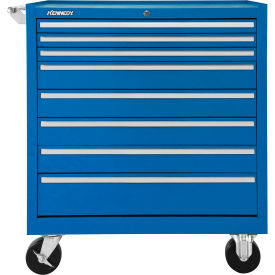Global Industrial 348XBL Kennedy® K2000 8 Drawer Roller Cabinet, 24"W x 20"D x 39"H, Blue image.