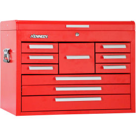 Global Industrial 360R Kennedy® Signature Series 10 Drawer Mechanics Chest, 26-1/8"W x 12-1/8"D x 11-3/4"H, Red image.